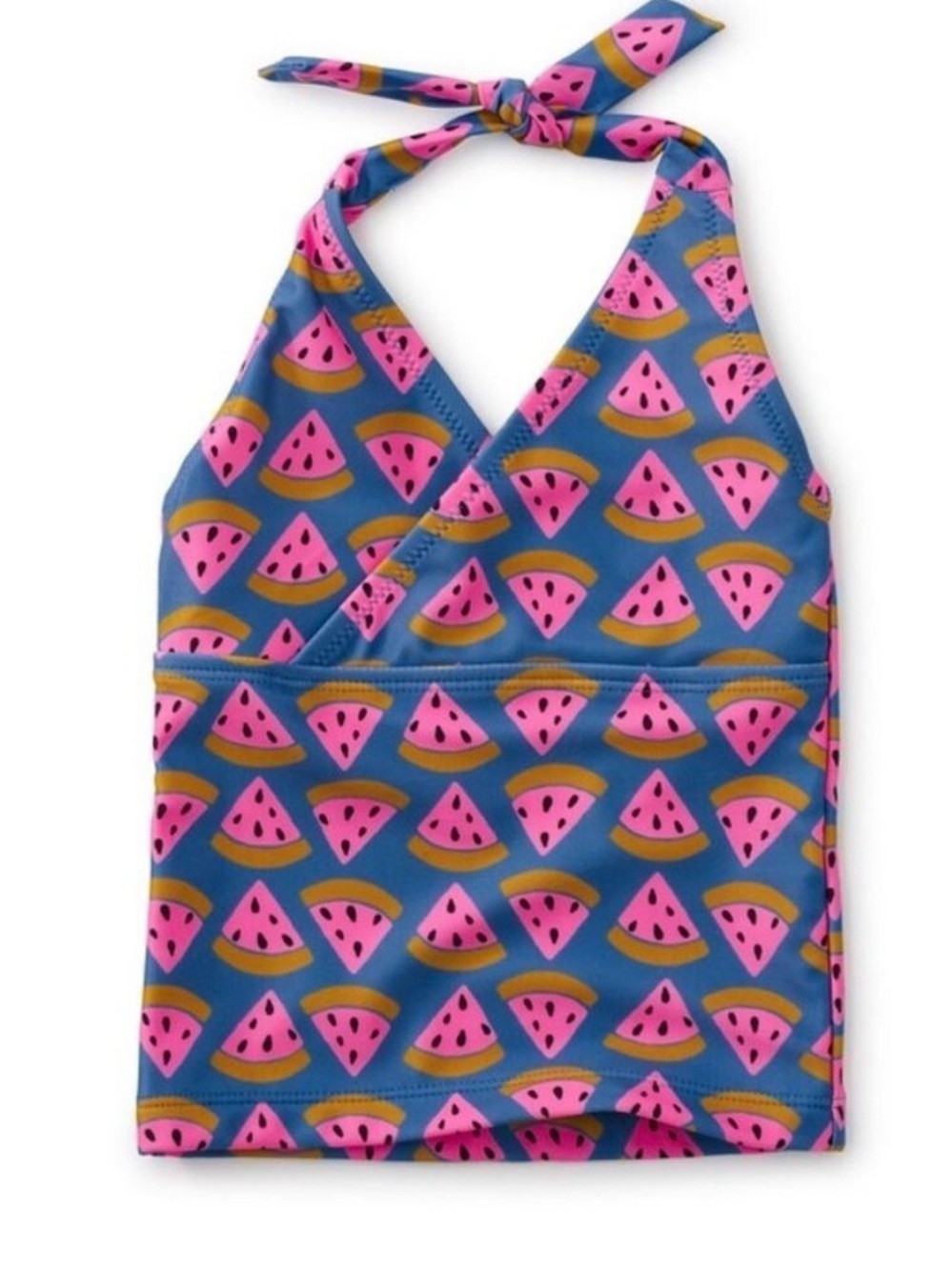 Tea Collection Tie-Tankini Swim Top in Watermelon Wedge - Size 14